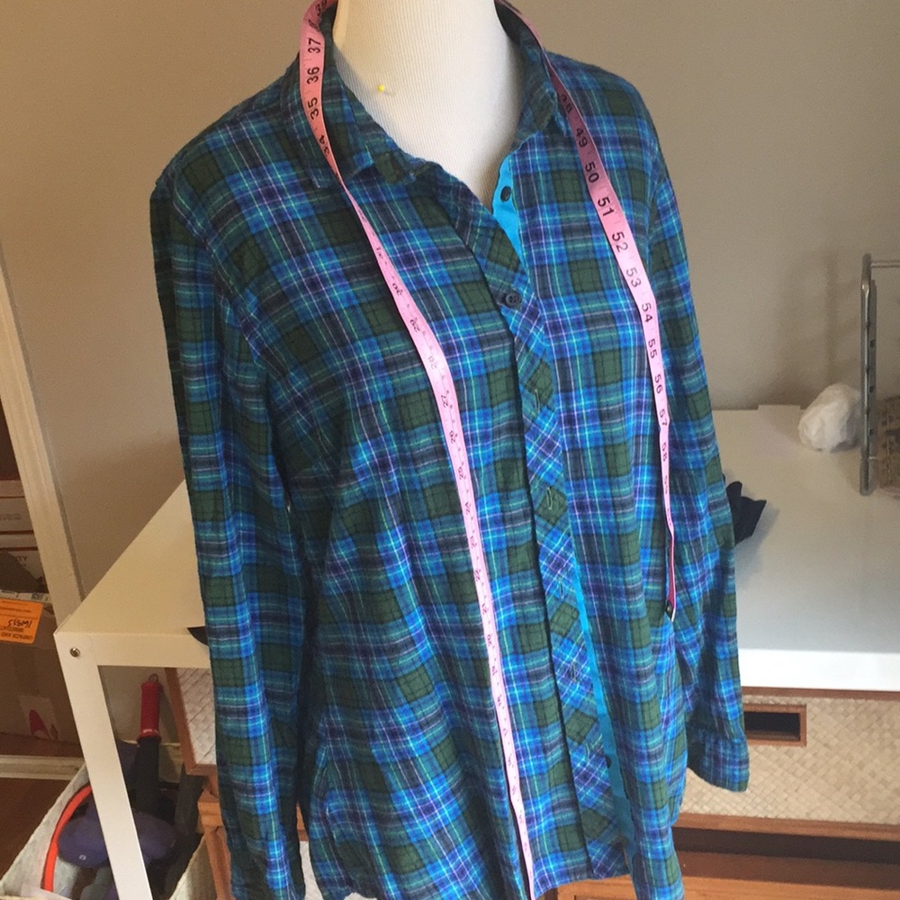 Vibrant plaid flannel Eddie Bauer